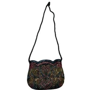 Andre Cellini Beaded Clutch Handbag Multi Color Evening Bag